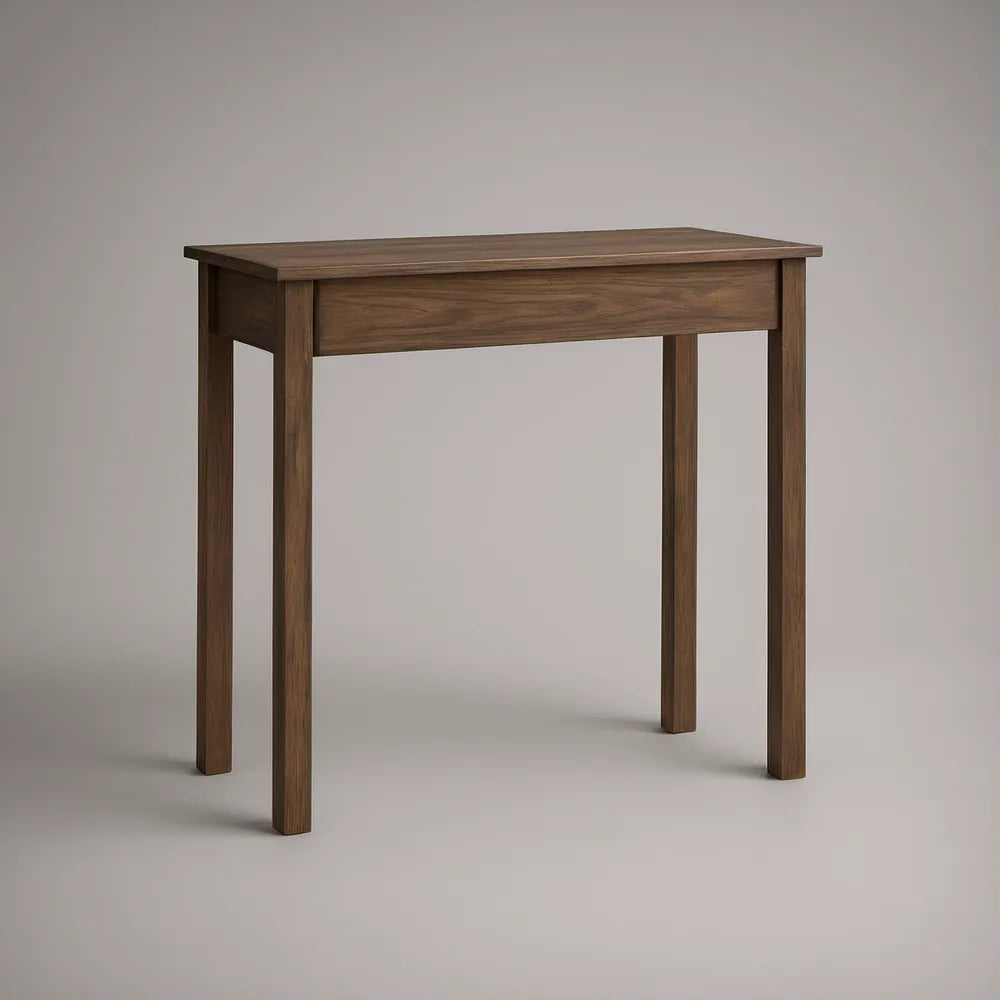Obdélníkový stůl z MDF s ořechovou dýhou, hnědý, 100 × 35 × 75 cm