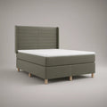Čalouněná manželská postel boxspring 160 × 200 cm s matrací, olivově zelená